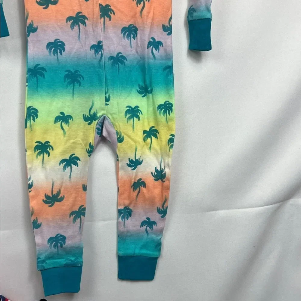 Cat & Jack palm tree one piece cotton Pajamas zip up size 24 months New